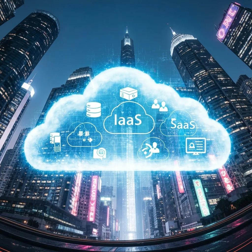 Visual representation of cloud computing innovations impacting managed IT services